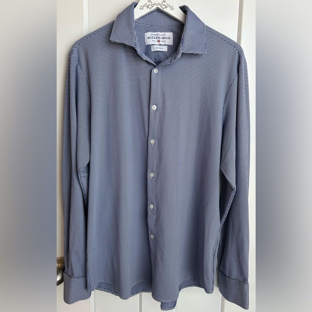 Mizzen + Main Large Trim Fit Spinnaker Collection Blue White Check Summer Preppy